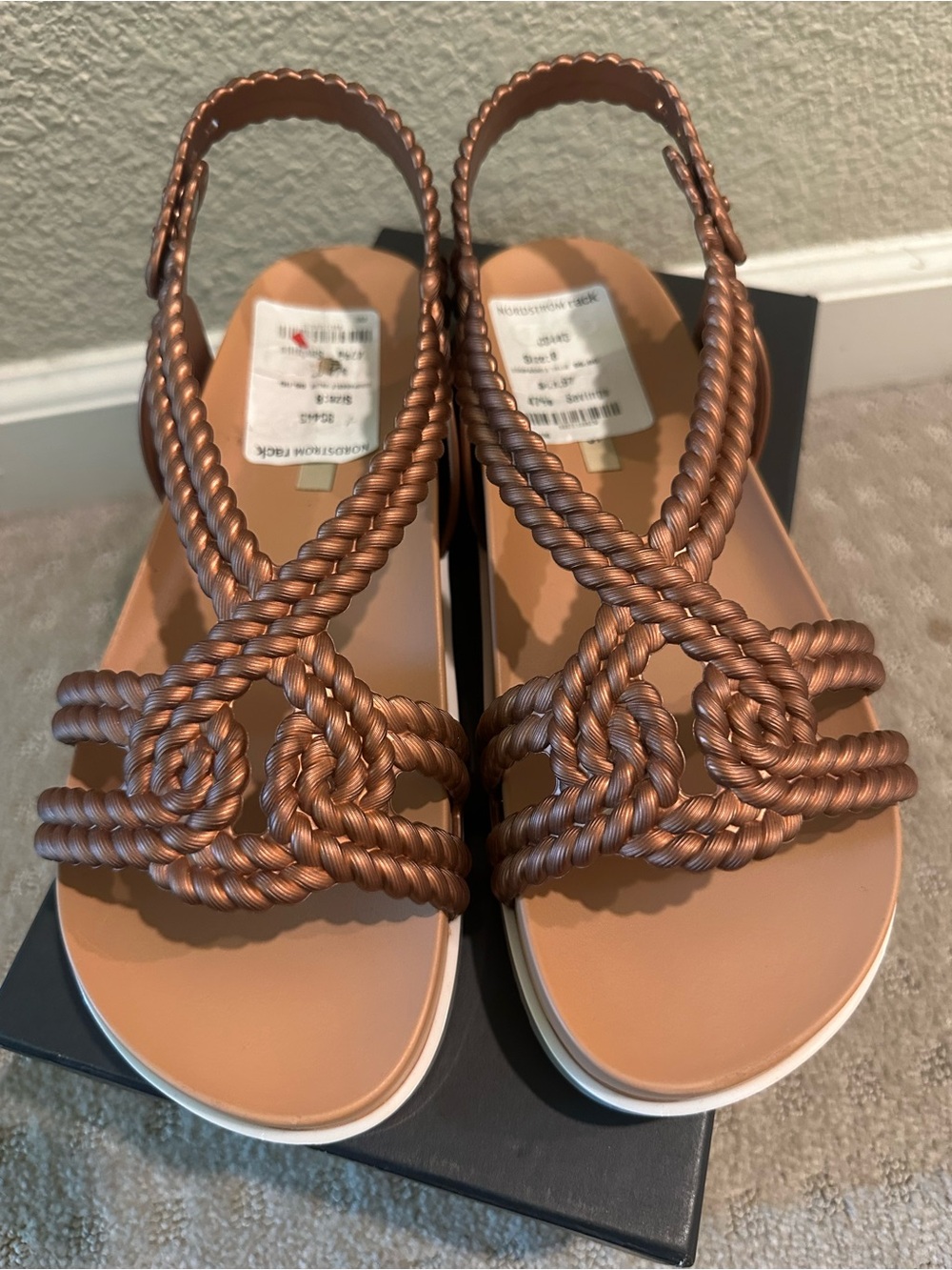 Melissa Braided‎ Rope Slingback Sandals - Bronze
